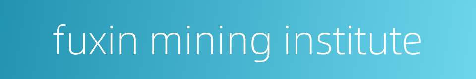 fuxin mining institute的同义词