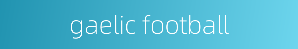 gaelic football的同义词