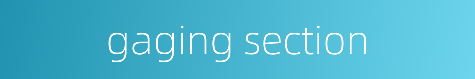gaging section的同义词