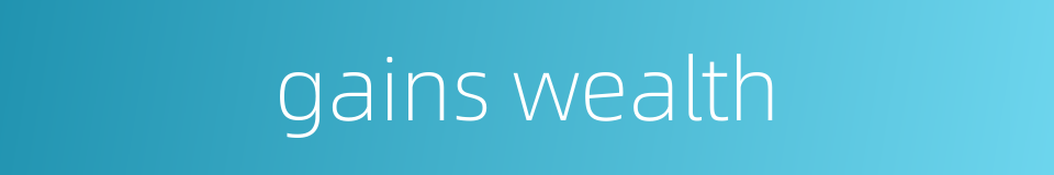 gains wealth的同义词