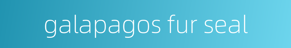 galapagos fur seal的同义词