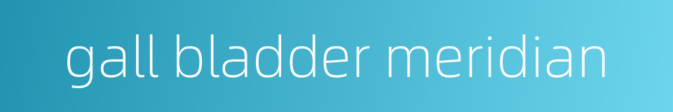 gall bladder meridian的同义词