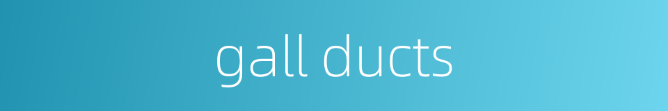 gall ducts的同义词
