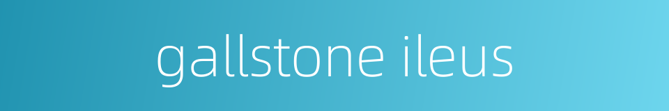 gallstone ileus的同义词