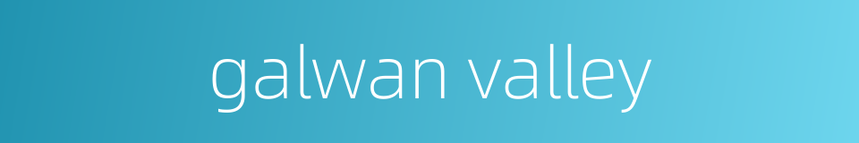galwan valley的同义词