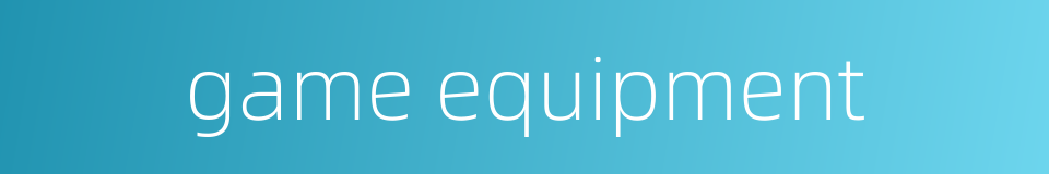 game equipment的同义词