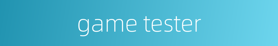 game tester的同义词
