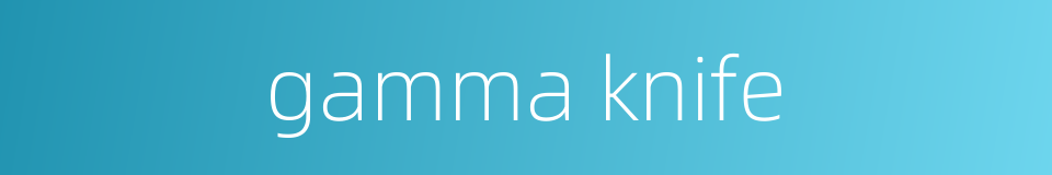 gamma knife的同义词