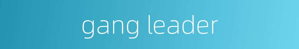 gang leader的同义词