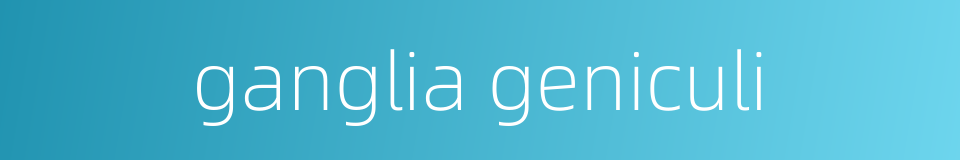 ganglia geniculi的同义词