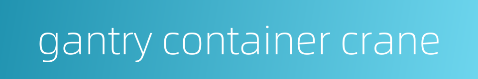 gantry container crane的同义词