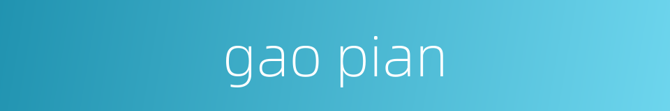gao pian的同义词