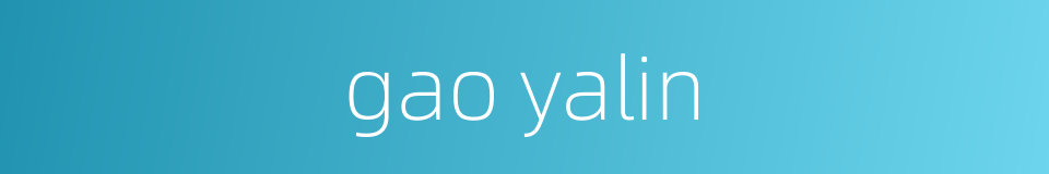 gao yalin的同义词