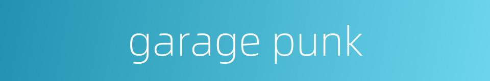 garage punk的同义词