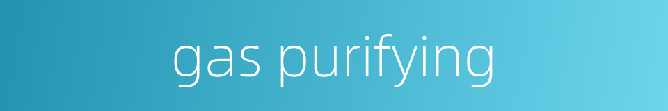 gas purifying的同义词