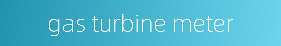 gas turbine meter的同义词