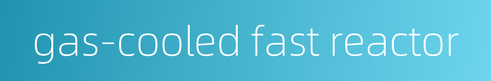 gas-cooled fast reactor的同义词