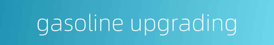 gasoline upgrading的同义词