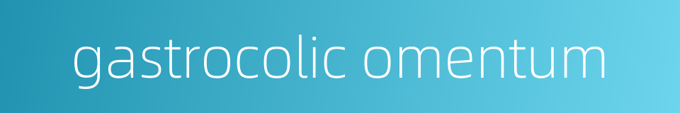 gastrocolic omentum的同义词