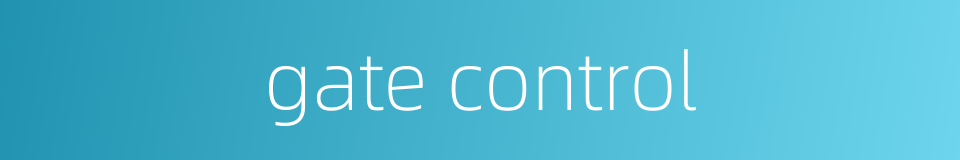 gate control的同义词