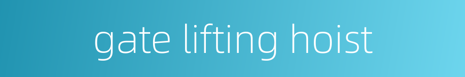 gate lifting hoist的同义词