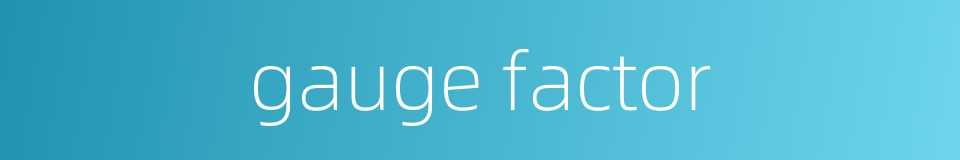 gauge factor的同义词