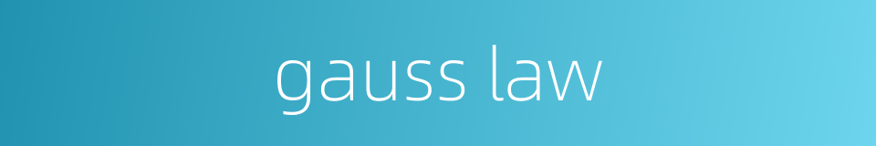 gauss law的同义词