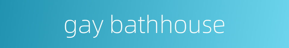 gay bathhouse的同义词