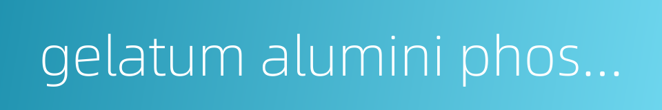 gelatum alumini phosphatis的同义词