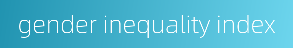 gender inequality index的同义词
