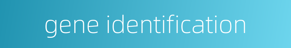 gene identification的同义词