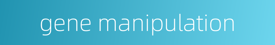 gene manipulation的同义词