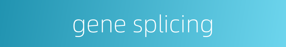 gene splicing的同义词
