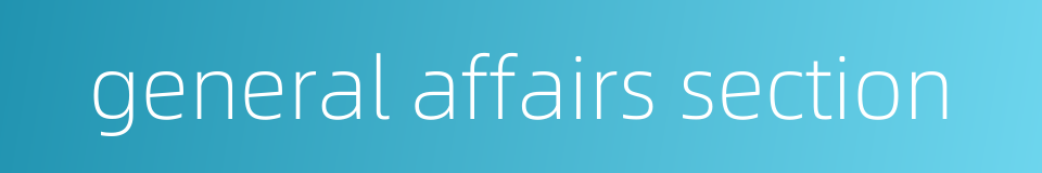 general affairs section的同义词