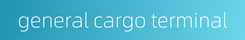 general cargo terminal的同义词
