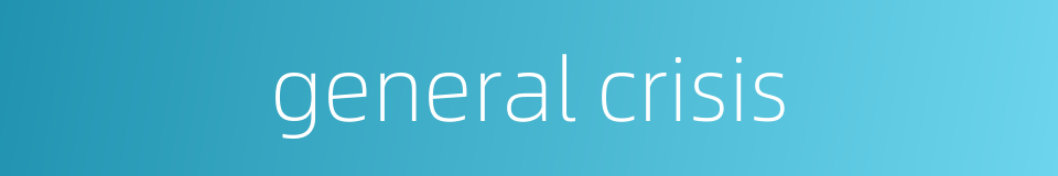 general crisis的同义词