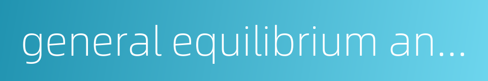 general equilibrium analysis的同义词