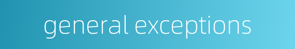 general exceptions的同义词