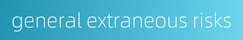 general extraneous risks的同义词