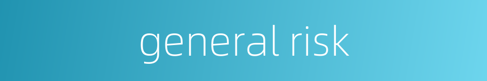 general risk的同义词