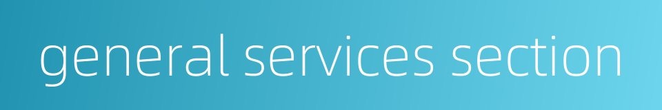 general services section的同义词