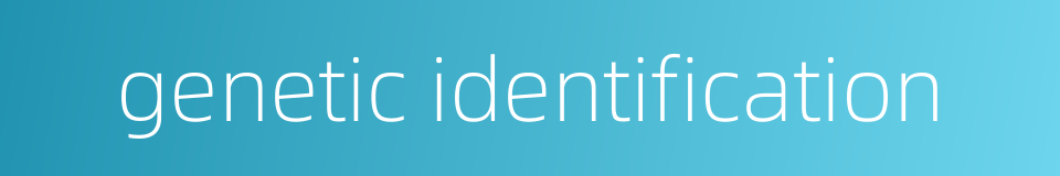 genetic identification的同义词