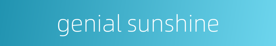 genial sunshine的同义词