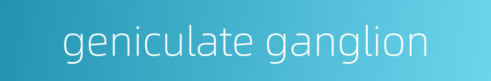geniculate ganglion的同义词