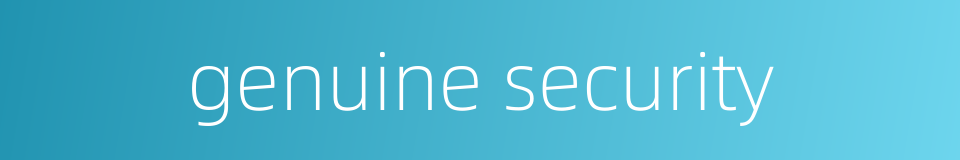 genuine security的同义词
