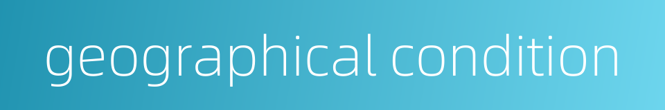 geographical condition的同义词