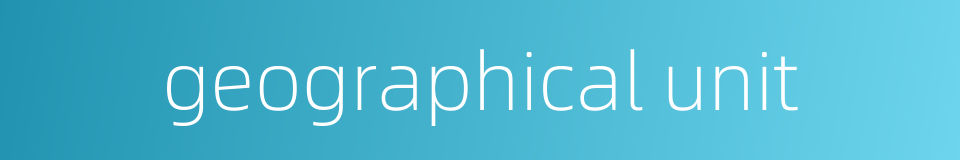 geographical unit的同义词