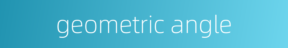 geometric angle的同义词