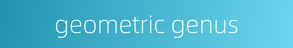 geometric genus的同义词