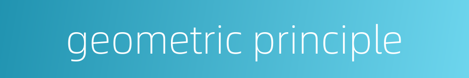 geometric principle的同义词